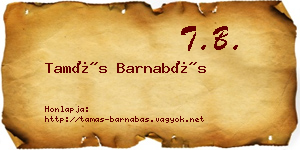 Tamás Barnabás névjegykártya